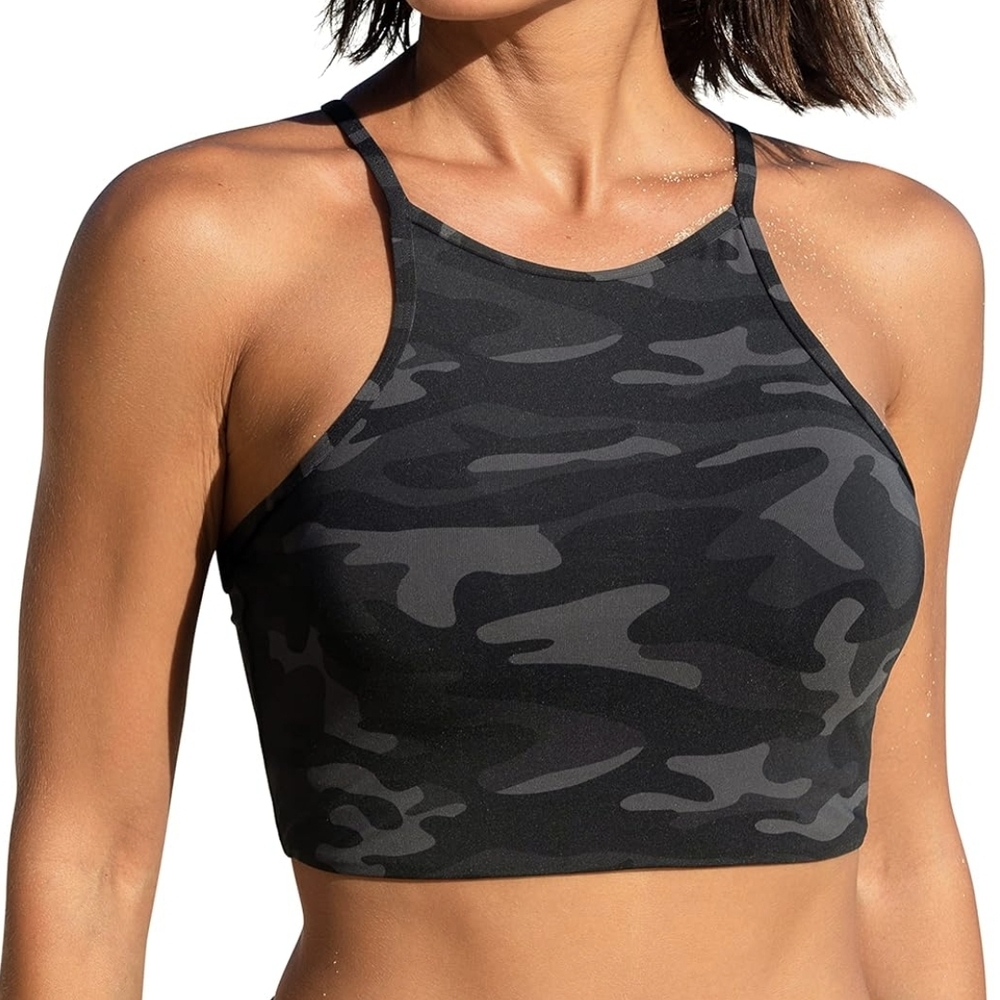 CRZ YOGA Dark Camouflage Sports Bra